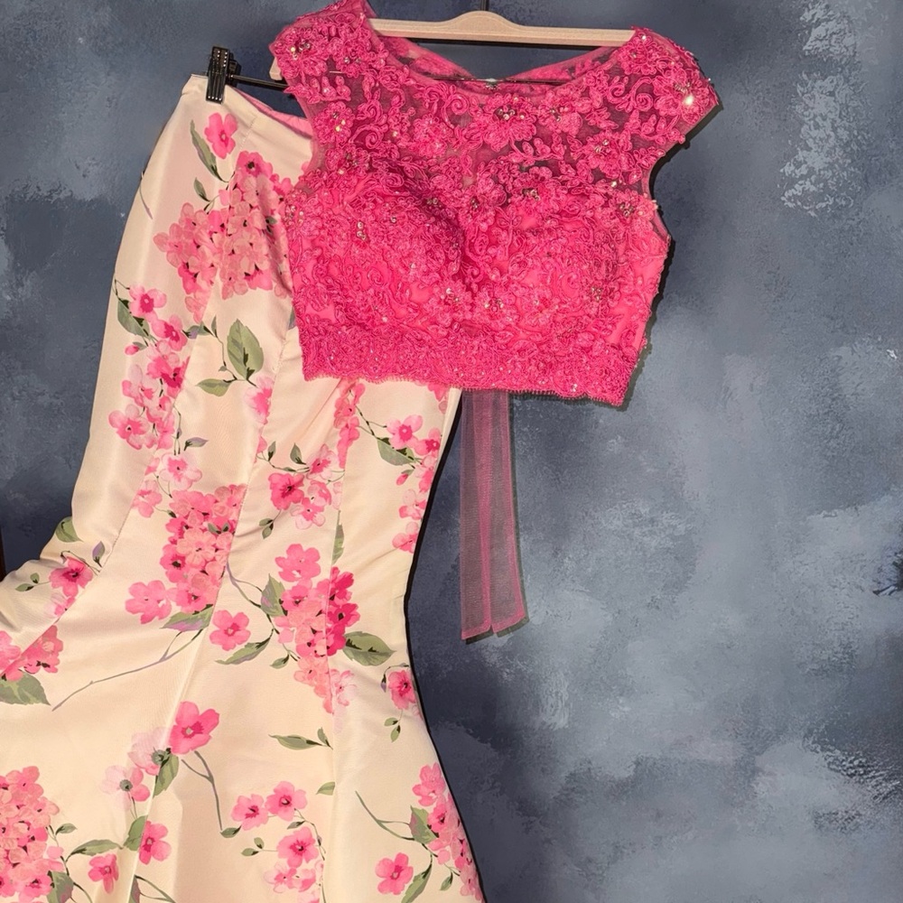 Sherri Hill Pink Floral Prom Dress